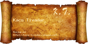 Kacs Tivadar névjegykártya